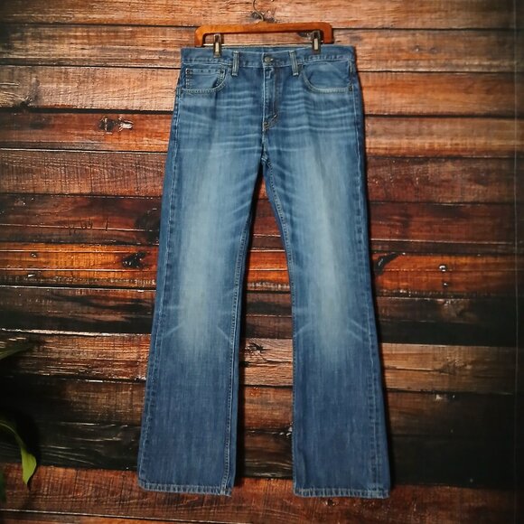 Levi's Jeans 527 Mens 36X34 Slim Boot Cut Bedside Blues 100% Cotton Blue Denim - Picture 2 of 9